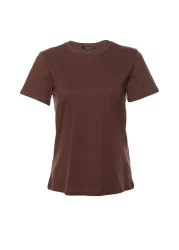  Collection Brown-Beige 100% Cotton 2-Pack Basic Crew Neck Knitted T-Shirt TWOSS20TS0141