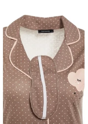  Collection Mink Printed Shirt-Pants Knitted Pajamas Set THMSS21PT0876