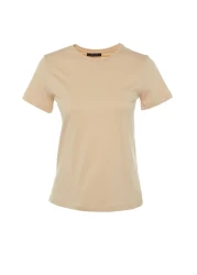 Collection Brown-Beige 100% Cotton 2-Pack Basic Crew Neck Knitted T-Shirt TWOSS20TS0141