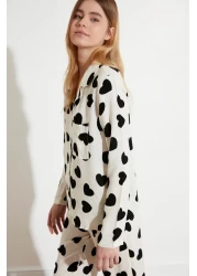  Collection Ecru Heart Viscose Woven Pajamas Set Thmaw21Pt0936