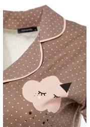  Collection Mink Printed Shirt-Pants Knitted Pajamas Set THMSS21PT0876