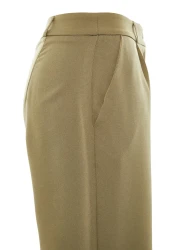  Collection High Waist Wide Leg Pleated Fabric Pants - Light Khaki Twoaw21Pl0076