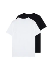  Collection Black-White Slim Fit Short Sleeve T-Shirts 100% Cotton 2-Pack - Tmnss19Bo0075