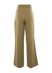  Collection High Waist Wide Leg Pleated Fabric Pants - Light Khaki Twoaw21Pl0076