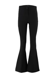  Collection High Waist Black Flare Woven Fabric Pants - Bell Bottom Twoaw20Pl0094