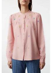  Collection Powder Flower Patterned Embroidered Shirt - TWOSS23GO00152