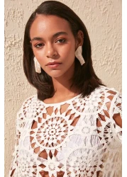  Collection Ecru Crop Knitwear Look Beach Blouse Tbess20Bz0572