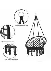 Swing chair can be hung at home and outside the bedroom, garden and yard, black color