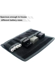 Coopic DSLR Battery Bag Holder Case For Aa Battery Lp-E6 Lp-E8 Lp-E10 Lp-E12 En-El14 En-El15 Fw50 F550 And More Suitable For Battery D800 5D Iii A77 (Grey)