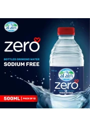 Al Ain Zero Sodium Free Bottled Drinking Water 500ml Pack of 12