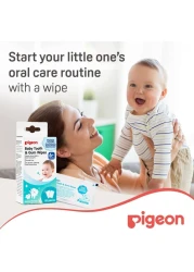 Pigeon Natural Flavor Baby Tooth And Gum Wipes 78290 White Pack of 20