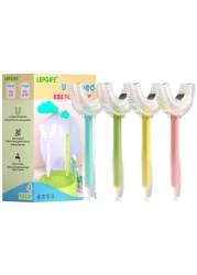 LEPGIFE U Shaped Kids Toothbrush 4 Pack UType Whole Mouth Toothbrush for Kids Age 610