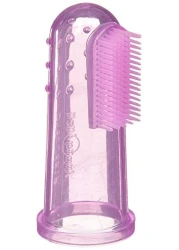 Brilliant Baby Finger Toothbrush Silicone Gum Massager and Teether Brush for Babies and Toddlers 3 Months Old and Up Infant Teeth Cleaning Essentials Baby Teethers and Toothbrushes Pink 1 Count