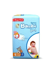 Sanita Bambi Tom &amp; Jerry Diapers Extra Large Size 5 12-22kg Mega Pack 74 Diapers