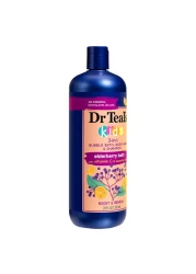 Dr Teal's Kids 3-in-1 Bubble Bath Body Wash and Shampoo Elderberry Bath with Vitamin C and Essential Oils 591ml