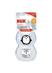 Nuk Space Soother 0-6m SNK713 Multicolour Pack of 2