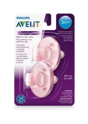 Philips Avent Super Soothie Pacifier, 3+ Months, Pack Of 2 - Pink