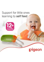Pigeon Do It Myself Spoon And Fork Set With Travel Case Stage 2 26400 Multicolour Pack of 3