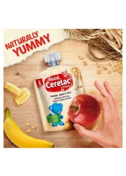 نستله سيريلاك ماي فيرست مزيج فواكه وحبوب وموز وتفاح وشوفان للأطفال من عمر 6 أشهر، 90 غرام حزمة من 4