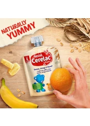 Nestle Cerelac Fruits Puree Pouch, Banana, Orange, Biscuit, from 6 Months, 90g
