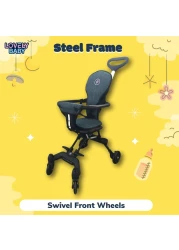 Lovely Baby Light Weight Traveller Stroller For Kids LB 717 - Blue