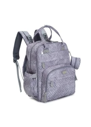BabbleRoo Diaper Bag Backpack Baby Essentials Travel Essentials Baby Bag with Changing Pad Stroller Straps Pacifier Case Unisex Gray Swirls