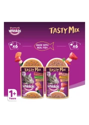 Whiskas Tasty Mix Mix of the Sea Collection Wet Cat Food 70g Pack of 12