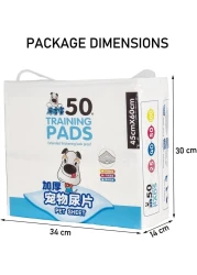 Dog training pads for Indoor, Leak-proof 5-layer training pads with quick-dry surface prevents tracking, Ultra absorbent and odor eliminating, 50Pcs Medium Set 60 cm L (blue color)