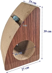 Cat Scratching Sloppy Board Box, Triangular Scratcher Box, Scratching Catnip, Cat Play, Natural Scratching, Cozy Cat Scratching, Redish Color, Large L=27cm