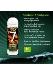 Fritz Aquatics FritzZyme 7 Live Nitrifying Bacteria Naturally Removes Amonia Nitrite for Freshwater Fish 16Ounce