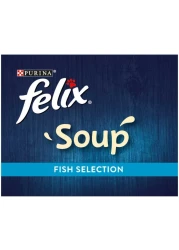 بيورينا فيليكس شوربة مجموعة من السمك طعام رطب للقطط 48 غرام حزمة من 6