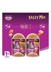 Whiskas Tasty Mix Mix Land &amp; Sea Collection Wet Cat Food 70g Pack of 12
