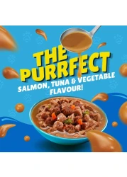 Purina Friskies Salmon, Tuna and Vegetables in Gravy Wet Cat Food, 400g