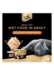 Sheba Cat Food Succulent Chicken Breast 85g Can (Pack of 6)