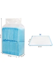 Pee pads for Dogs, Absorbent, 45x60 cm (M), Disposable pad with 5-layer thickness, Soft &amp; Comfortable, Quick dry pads for Small to medium pets, Leak-Proof and Portable, 50 Pieces of 1 pack (Blue)