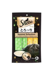 شيبا ميلتي وجبة قطط كريمية بالدجاج والسمك الأبيض 48 غرام حزمة من 12