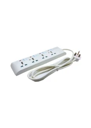 Philips 4-Way Universal Outlets Extension Socket White 2m