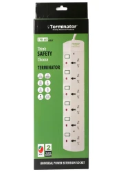 Terminator 6 Way Universal Power Extension Socket 13A 3M Esma Approved
