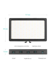 Generic-LED Video Light Panel On-Camera 3200K-5600K Dimmable Lamp Adjustable Brightness Flash Light with Cold Shoe Mount for Photography Live Streaming