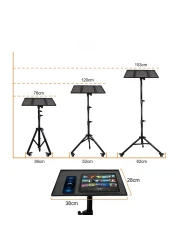 Wownect Projector Tripod Stand With Wheels, Phone Holder Rolling Laptop Desk Tripod For Stage, Studio, DJ Equipment, Pack Of 1