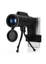 Generic Monocular Telescope HD Night Vision Prism Scope With Phone Clip Tripod Black