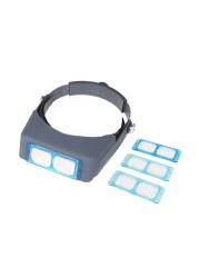 PHYHOO Headband Magnifier Binocular Magnifying Glass Jewelry Magnifiers Headmounted Double Lens Reading Jewelers Tools Head Wearing 4 Magnifications