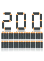 JGCWorker 200pcs 2nd Generation HighEnd of HalfLenth Soft Dart Soft Short Dart for Adventure Force Nexus Pro and Worker Swift Black and Orange