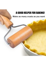 Fitto 10cm Wooden Rolling Pin - Premium Quality Baking Tool for Pastry, Dough, and Pizza - Durable, Easy to Clean, Perfect for Kids and Adults, Non-Stick Surface, Kitchen Essential