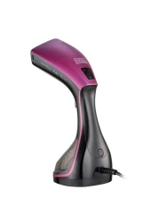 Black &amp; Decker Digital Handheld Garment Steamer HSTD1600-B5 Black and Pink 1600W
