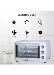 STAR TRACK 35L Electric Oven with Rotisserie, Convection, 120-Min Timer, Temperature Control, Up/Down and Dual Function, 3 Knob Control, 5 Baking Accessories, Stainless Steel Body and Handle, 1500W