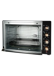 AFRA Electric Oven Toaster, 45L, 2800w Convection Rotisserie &amp; Oven Lamp, 4 Knobs Tray, Rack, Handle, 7-Functions Control, Adjustable Thermostat 70 To 250C, AF-4517OTBK, 2-Year Warranty