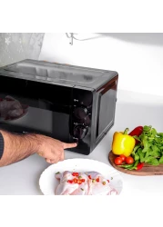 Olsenmark 20 l Microwave Oven- OMMO2343W/ 5 Multiple Power Levels with Easy Controls and Cooking End Signal/ Perfect for Reheating, Defrosting, Cooking, etc./ Black, 2 Years Warranty
