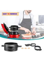 Sandwich Toaster Burger Maker, Panini Press with Egg Rings and Timer, Efficient Non-Stick Heating Plates, for Hamburgers, Waffles Snacks Burger Sandwich Maker