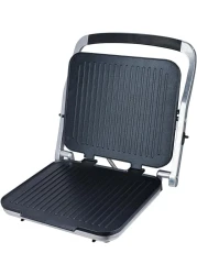 Nobel Portable Grill And Panini Maker Contact Grill 2000W Fixed Temperature Control Barbeque Grill Plate Ready Light Power Indicator NCG100 Silver With 1 Year Warranty